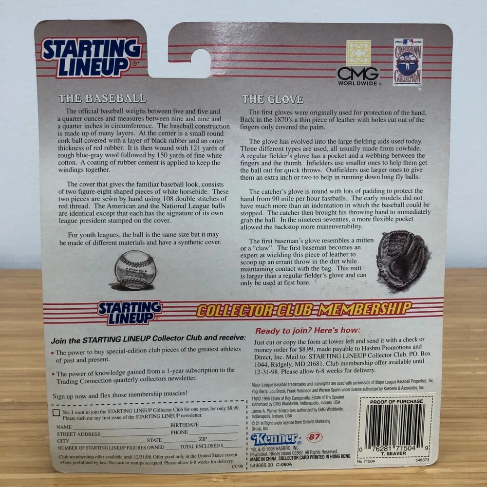 Kenner Starting Lineup Tom Seaver Action Figure Blue Mets 1998